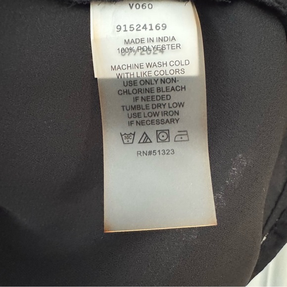 Vince Camuto Black Blouse with Sheer Patterned Sleeves Size S - Picture 16 of 16